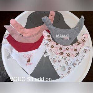 Baby Girl Bandana Bib Bundle, Floral, Football, Mamas Girl
